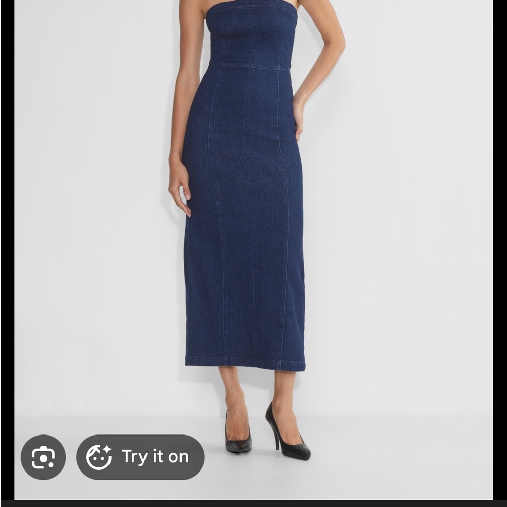 Aritzia Denim Strapless Dress